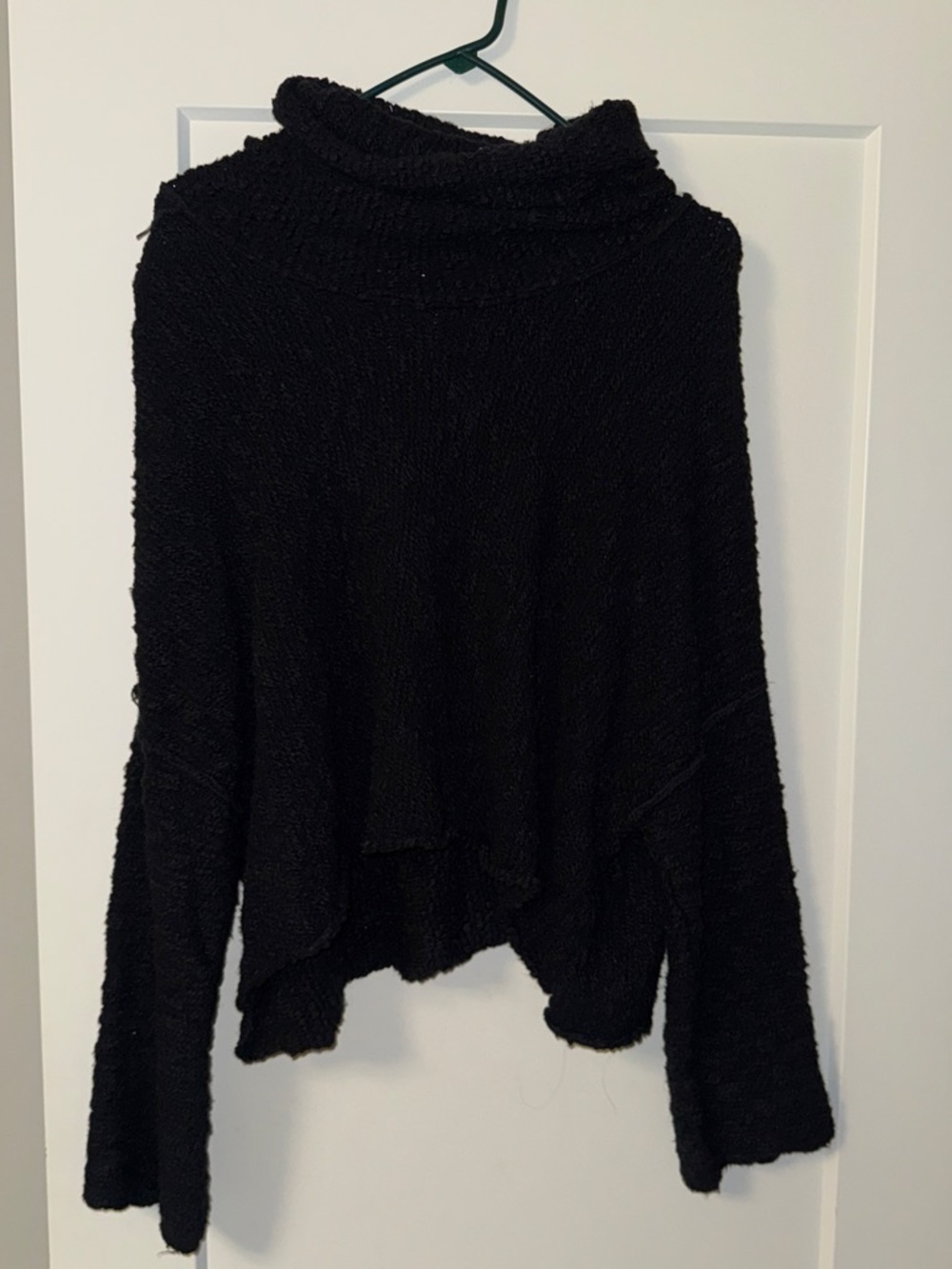 Free People Black Slouchy Turtleneck Pullover